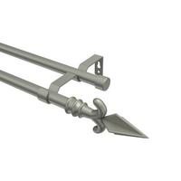 GARDINENSTANGE Olymp Matteo 100 cm, 2-läufig (ohne Ringe), 16 mm Ø Chrom matt - Chromfarben/Nickelfarben, Metall (100cm) - INTERDECO