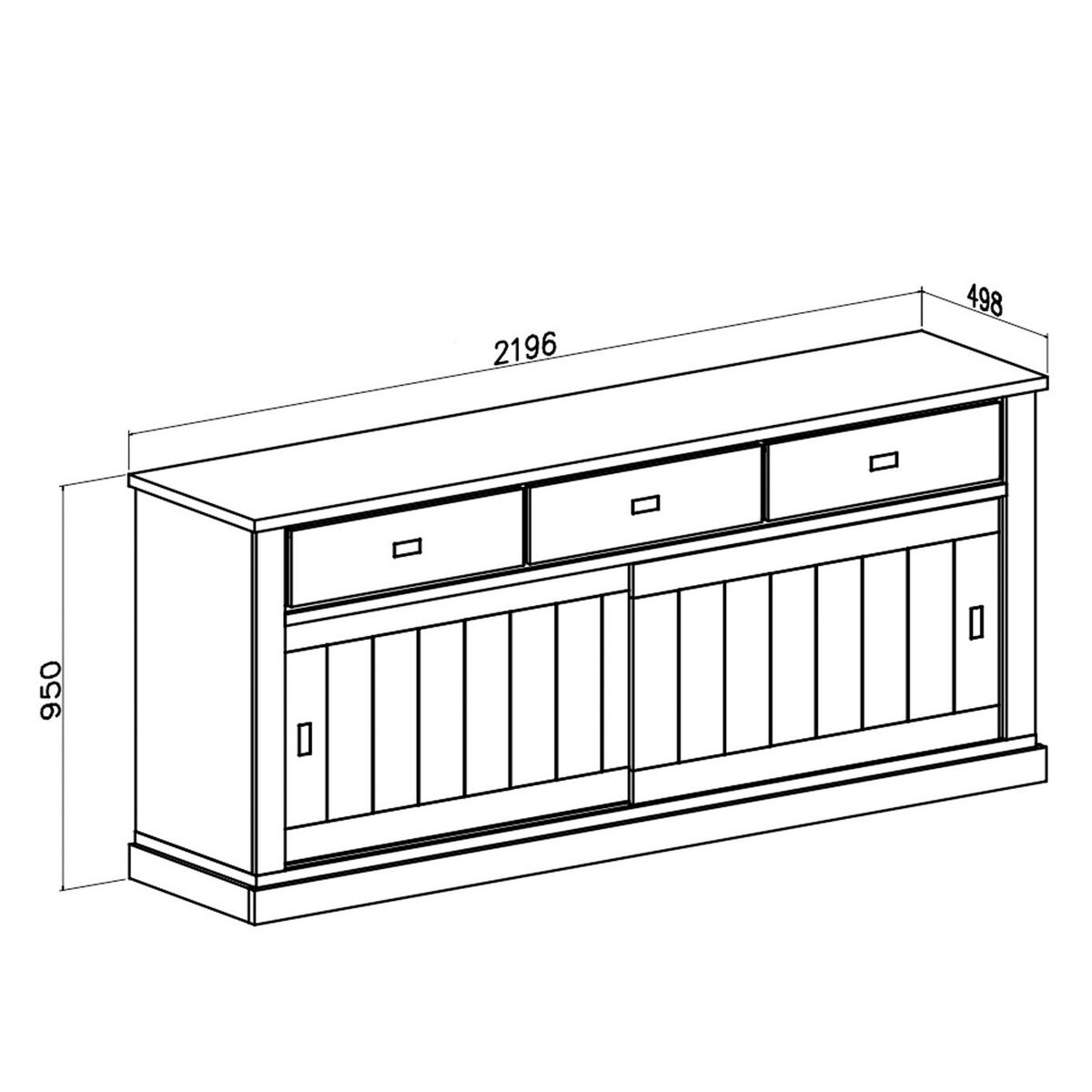 KOMMODE VINCI Andersen Kiefer / Wotan Eiche - Eichefarben, Holzwerkstoff (220/95/50cm) - Lookway