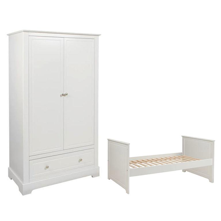 BABYZIMMER 2-teilig Weiß - Weiß, Holzwerkstoff (146/90/78cm) - Petits-meubles