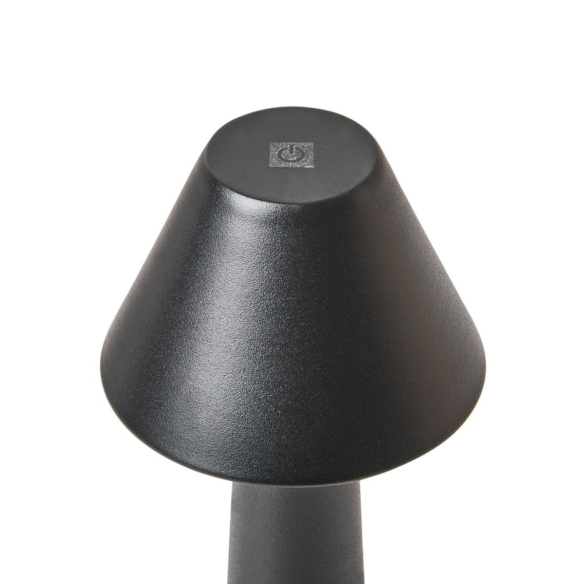 KABELLOSE LED Tischlampe 2er Set mit Dimmer Metall Schwarz Joanes - Schwarz, Metall (9/9/24cm) - Beliani