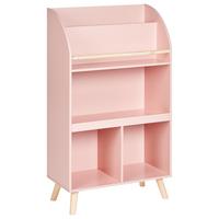 BÜCHERREGAL mit 3 Ebenen 102 cm Pastellrosa Liloet - Pink, Holzwerkstoff (60/102/30cm) - Beliani