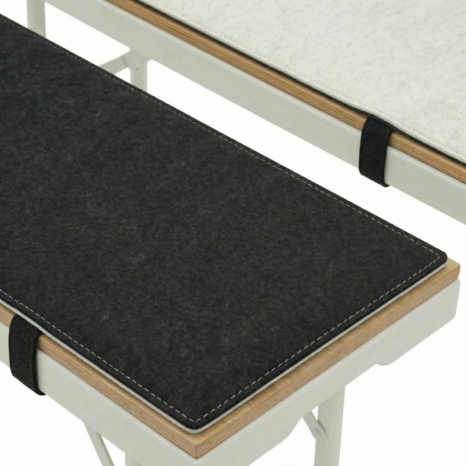BIERBANKAUFLAGE Filz, 2er Set, Anthrazit, 220/25/0,8 cm - Schwarz, Kunststoff (25/1/220cm) - Dunedesign