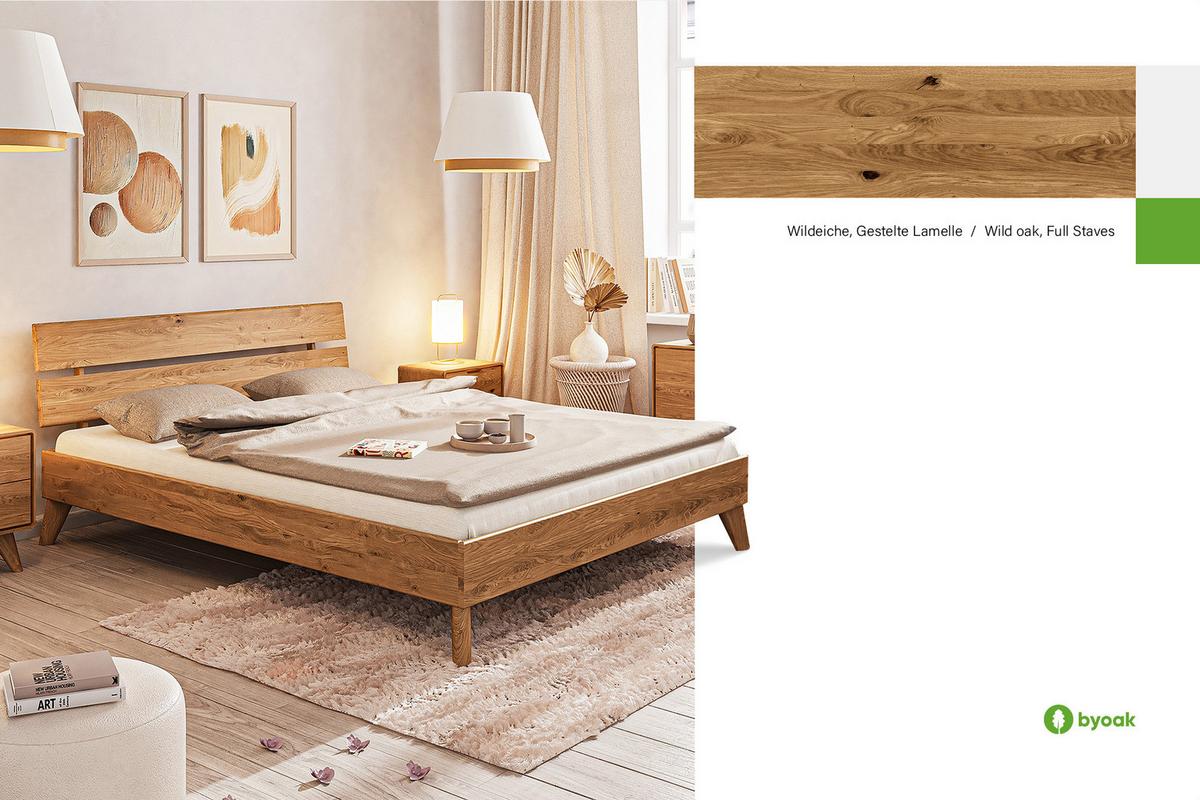 GREG 2 BETT Wildeiche - Wildeiche, Holz (80/200cm) - byoak