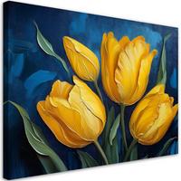 WANDBILD blume natur tulpe - Gelb, Textil (60/40cm) - Feeby