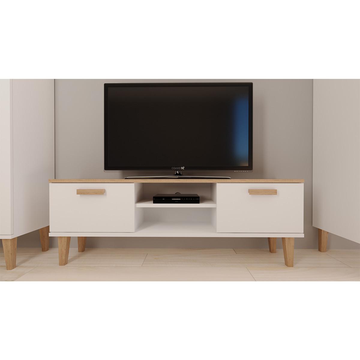 TV-MÖBEL Denver Weiß - Weiß, Holzwerkstoff (35/47/120cm) - Petits-meubles
