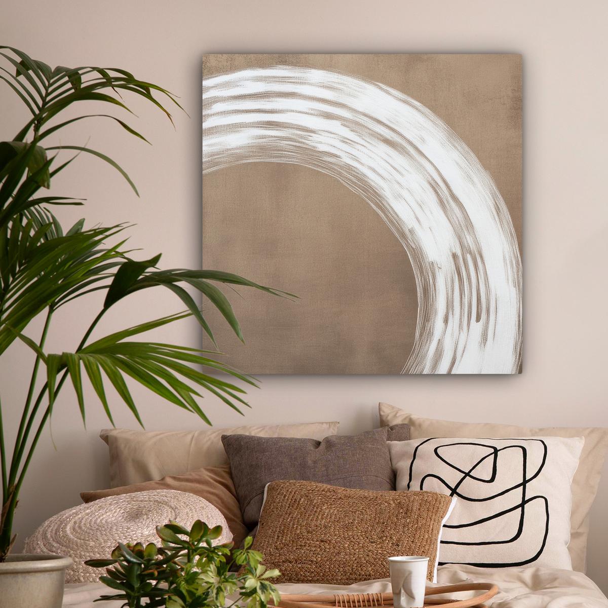 LEINWANDBILD Farbe - Braun - Japandi Deko Groß 90x90 cm - Kupferfarben, Textil (90/90cm) - MuchoWow