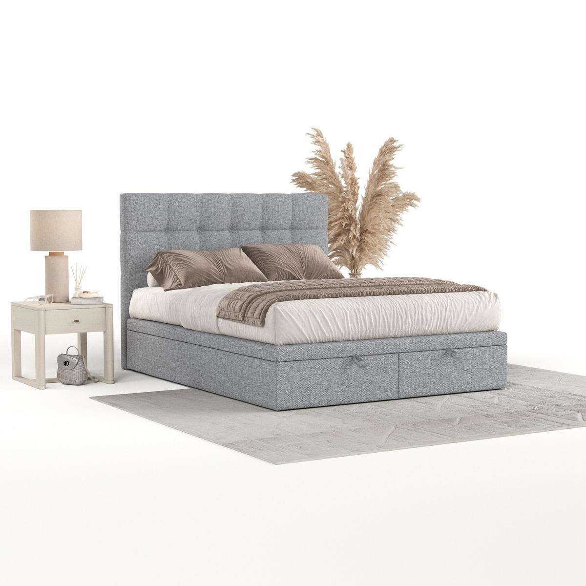POLSTERBETT Guam mit Stauraum 200/200 cm Grau im Alta Stoff - Schwarz/Grau, Holz/Holzwerkstoff (200/200cm) - AltaBeds