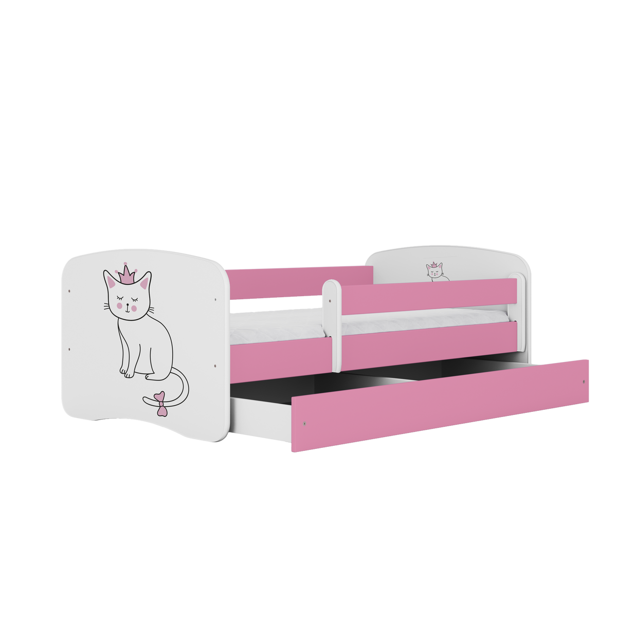 KINDERBETT Katze mit Schublade 140/70 80/61/144 - Rosa, Holzwerkstoff (70/140cm) - RAUMHIRSCH FURNITURE