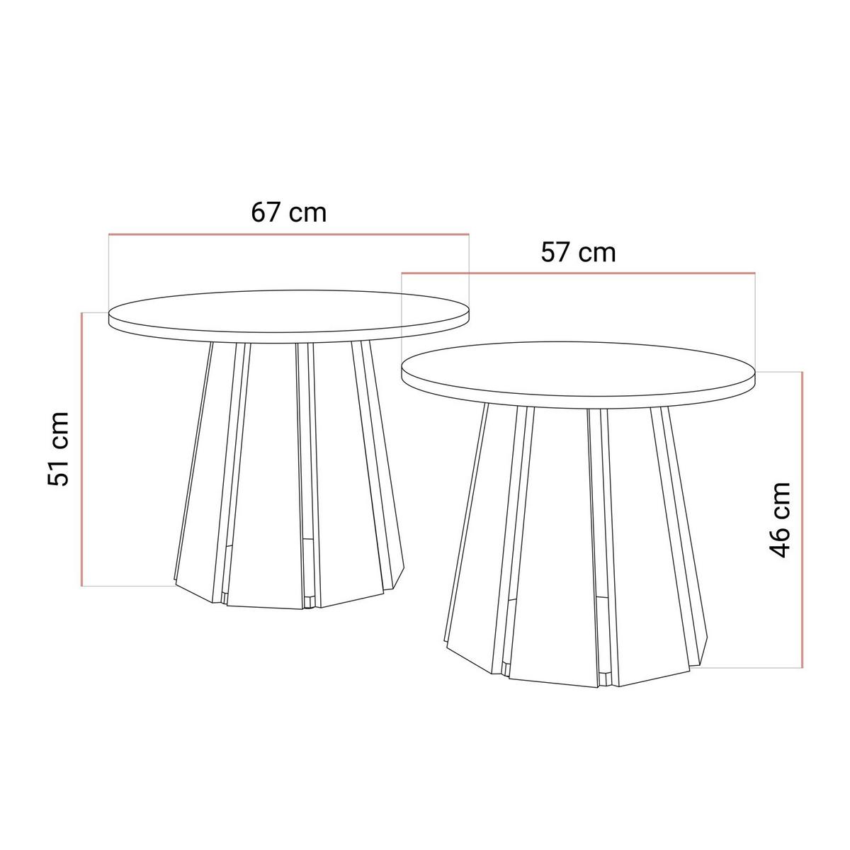 COUCHTISCHSET SILVA 2in1, Graphitschwarz - Graphitfarben, Holzwerkstoff (67/67/51cm) - Lookway