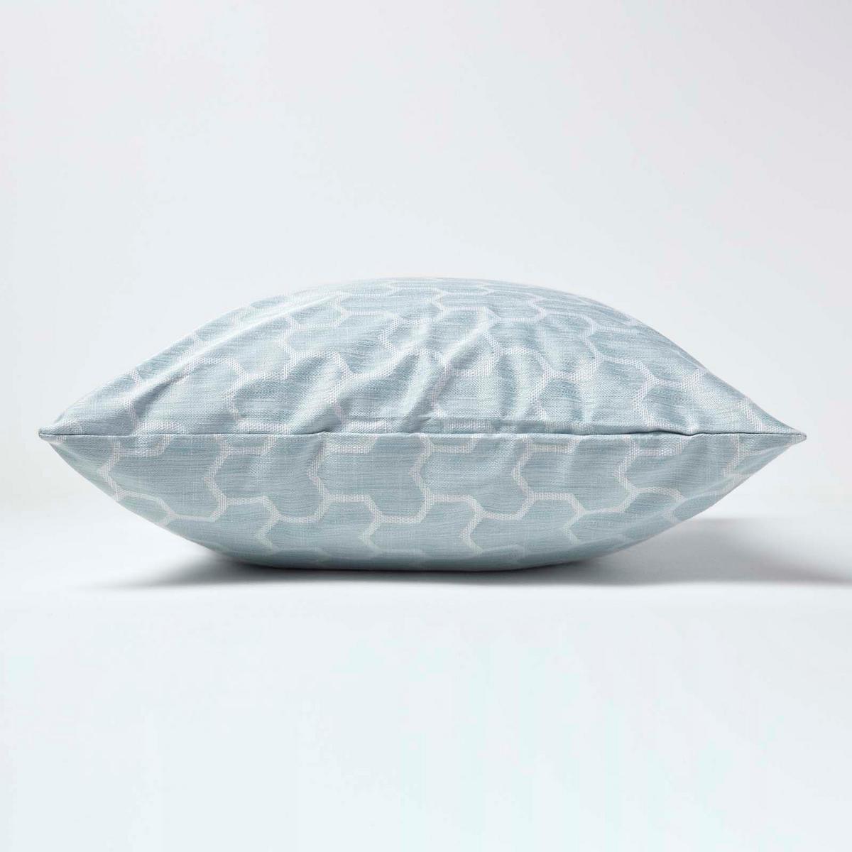 KISSENHÜLLE Jacquard geometrisch 60/60 cm - Blau, Textil (60/60cm) - Homescapes