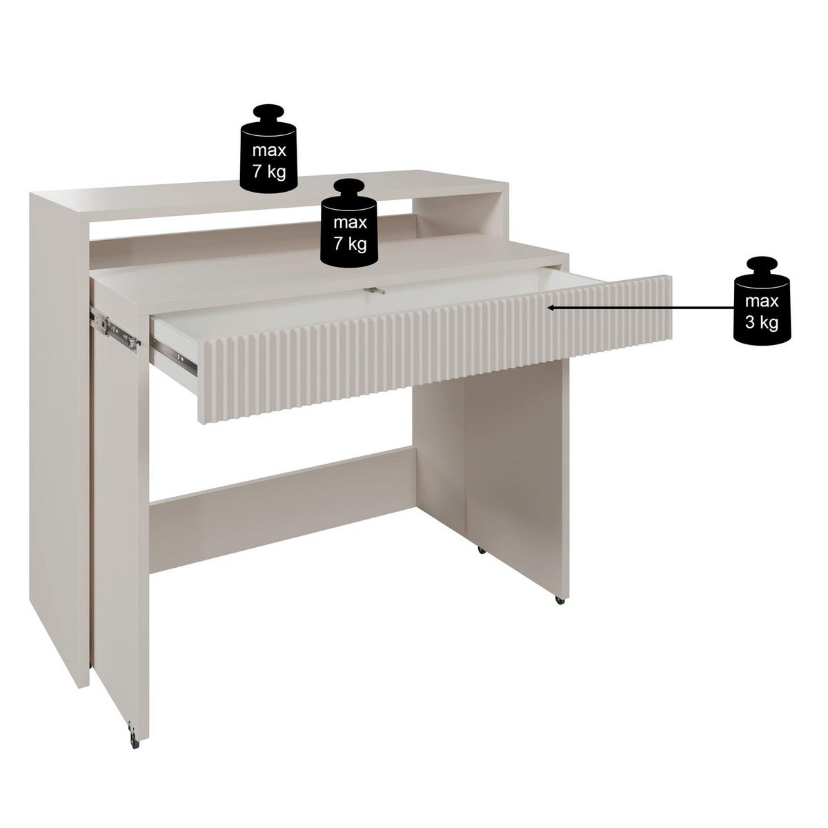 AUSZIEHBARER SCHREIBTISCH ZOOM EICHE CASELLA BRAUN 98 CM - Eichefarben, Holzwerkstoff (39/98/87cm) - Selsey