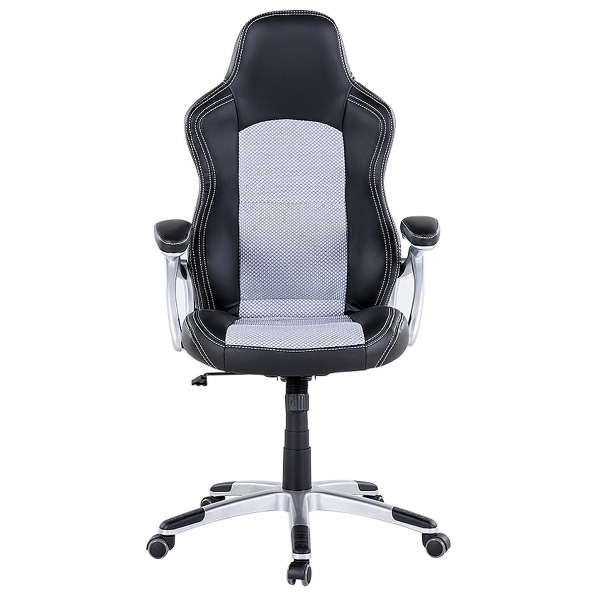 BÜROSTUHL Kunstleder Schwarz/Grau Explorer - Schwarz, Kunststoff/Textil (68/120/68cm) - Beliani