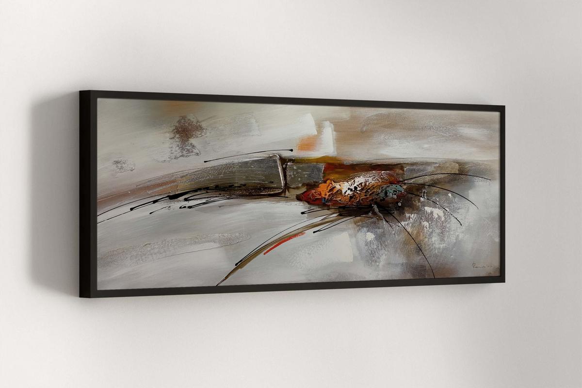 ÖLGEMÄLDE 150/50 cm - Silberfarben/Kupferfarben, Holz/Textil (150/50cm) - KUNSTLOFT