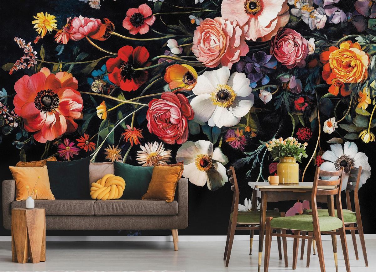 FOTOTAPETE Bulumen Blumenwiese Wohnzimmer Vlies Tapete 250x175 - Multicolor, Papier (250/175cm) - Wallarena