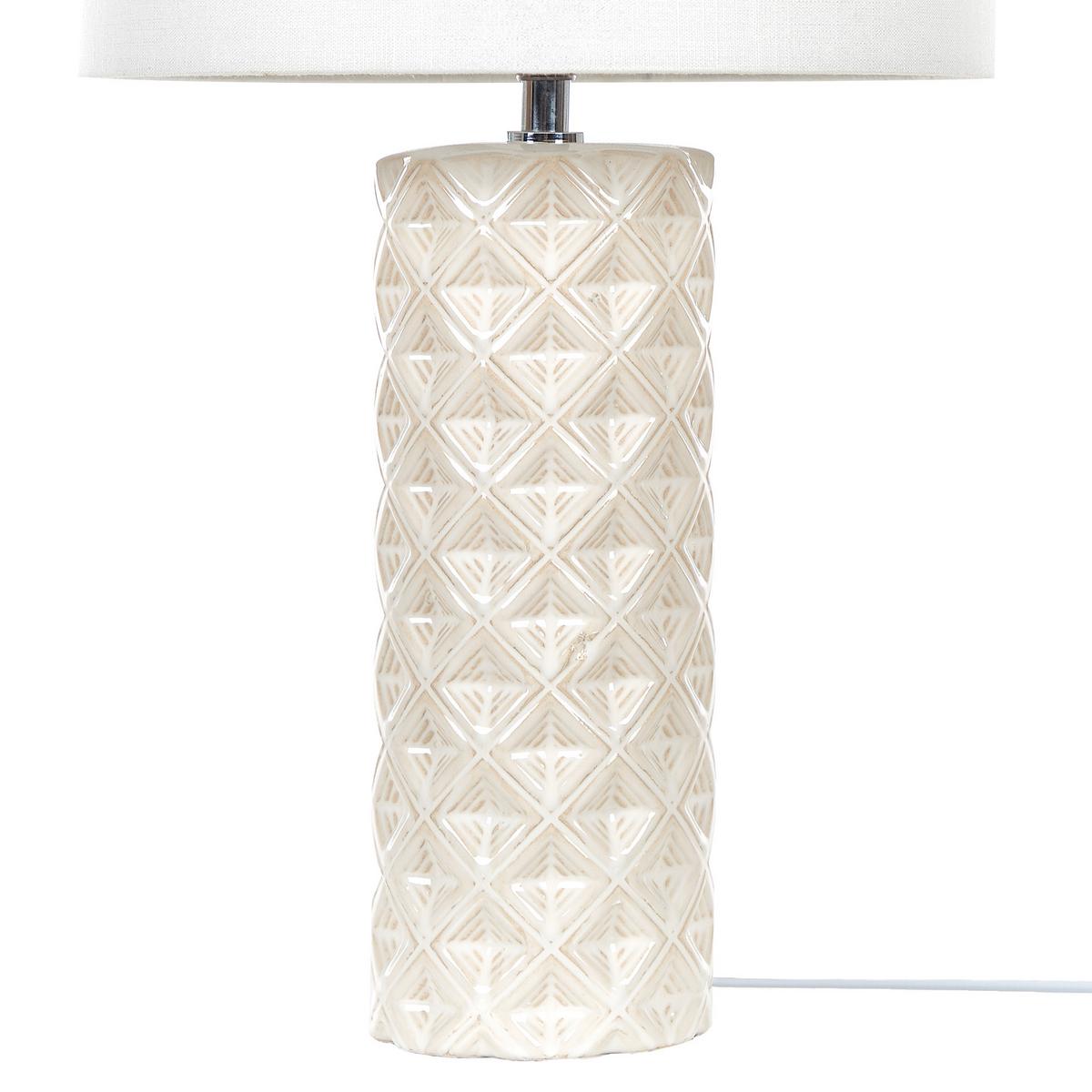 TISCHLAMPE Balonne 28/28/49 cm - Weiß, Keramik (28/28/49cm) - Beliani