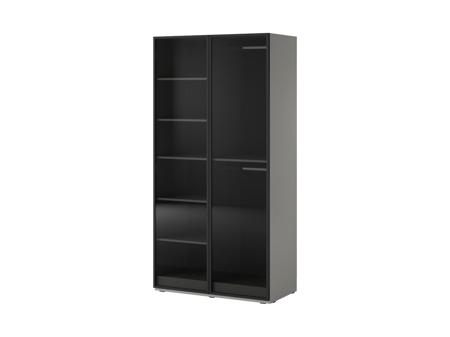 DREHTÜRENSCHRANK ATELIO 101/200/51 cm Modern Kleiderschrank 2-türig Grau - Grau, Holzwerkstoff (101/200/51cm) - MASSENO