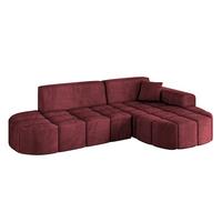 ECKSOFA Ottomane Rechts LIVO-L1 - 252x173x79,5 cm Bordeauxrot - Bordeaux, Holzwerkstoff/Textil (252/173cm) - ALTDECOR