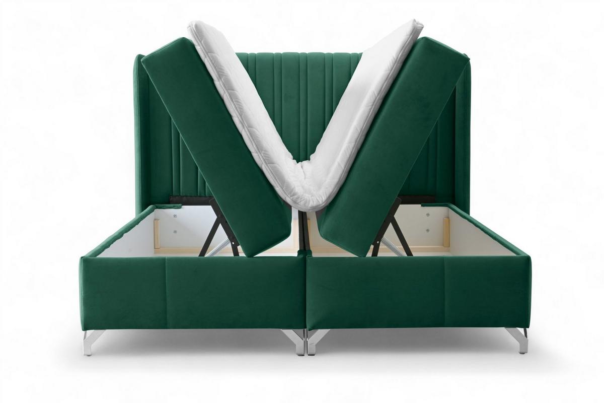 BOXBETT Damien - Grün, Holzwerkstoff/Textil (180/200cm) - Fun Möbel