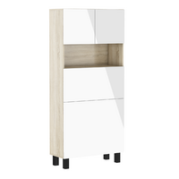 SCHREIBTISCH Sonoma Eiche, Weiß Hochglanz 80/175/92 - Weiß Hochglanz/Sonoma Eiche, Holzwerkstoff (90/50/175cm) - RAUMHIRSCH FURNITURE