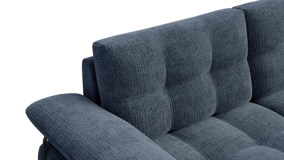 SOFA BUBBARA 2,5-Sitzer, marineblau - Blau/Schwarz, Holz/Textil (215/87/96cm) - Wozimo