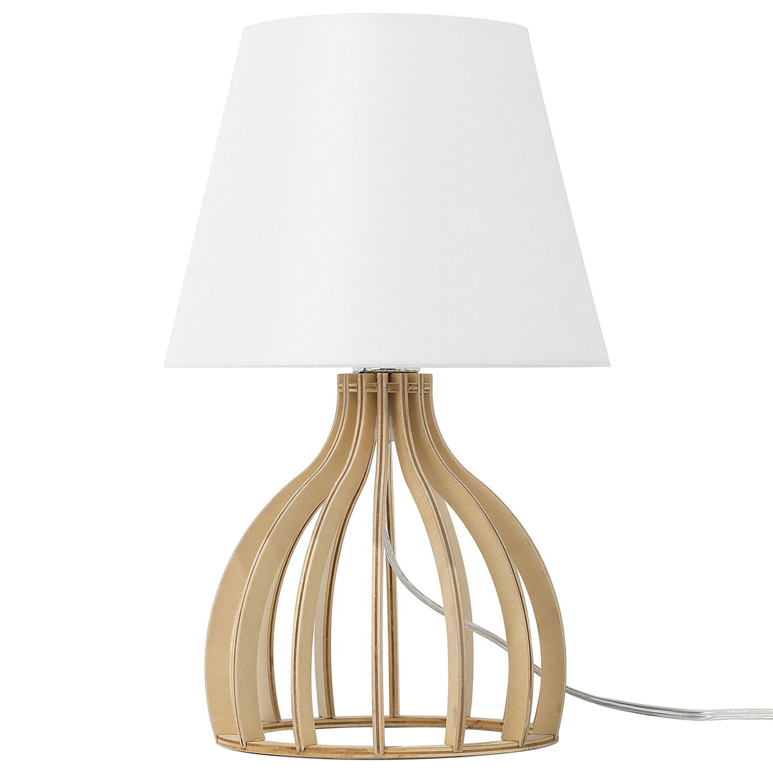 TISCHLAMPE Agueda 22/22/36 cm - Weiß, Holzwerkstoff (22/22/36cm) - Beliani