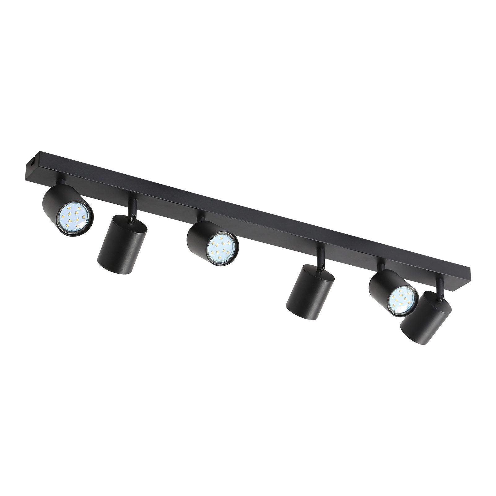 DECKENSTRAHLER Iruka 79/9.5/6.5cm - Schwarz, Metall (79/9.5/6.5cm) - ZMH