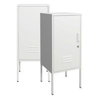 NACHTTISCH-SET 2 TLG. Hausjärvi - Weiß, Metall (35/82/35cm) - [en.casa]