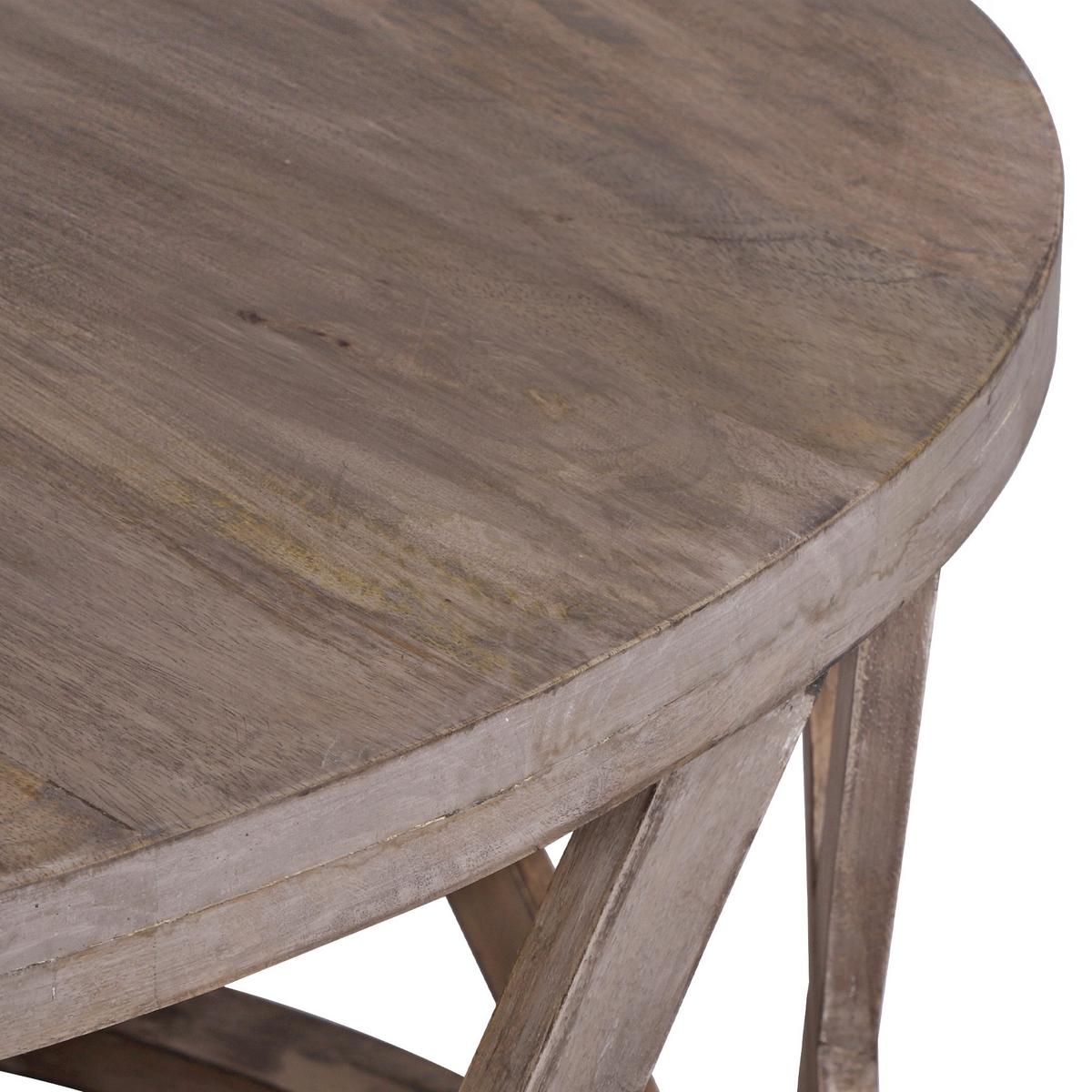 COUCHTISCH Ø100x45 cm rund Natur handgefertigt aus Mangoholz - Braun, Holz (100/100/45cm) - WOMO-DESIGN