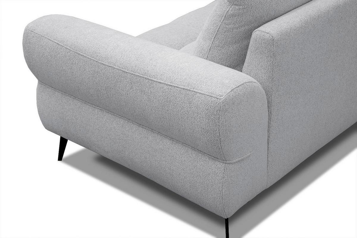 ECKSOFA SALVINI 4-Sitzer, hellgrau - Hellgrau/Schwarz, Holzwerkstoff/Textil (158/292cm) - Wozimo