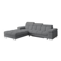 ECKSOFA mit Schlaffunktion Ottomane Links 271x203x79 Dunkelgrau Cord - Graphitfarben, Holzwerkstoff/Textil (271/203cm) - ALTDECOR