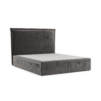 POLSTERBETT Eliot mit Stauraum 140/200 cm Stahl im Lotta Stoff - Graphitfarben/Schwarz, Holz/Holzwerkstoff (140/200cm) - AltaBeds