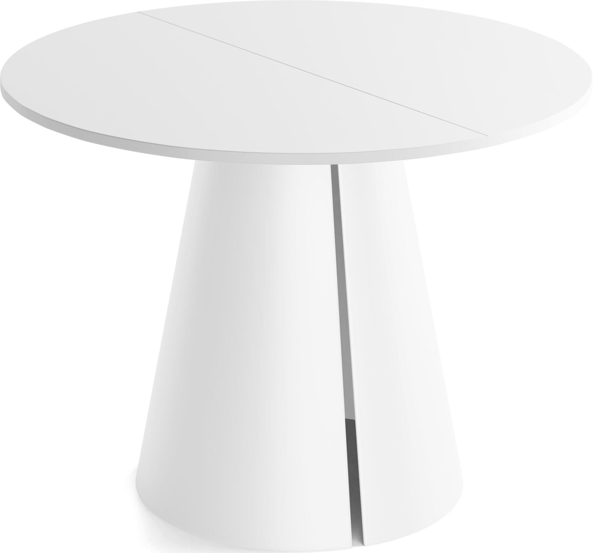 ESSTISCH Lamio runder ausziehbarer, Weiß 100-180/100/76 cm - Weiß, Holzwerkstoff/Metall (100/176/76cm) - WFL GROUP