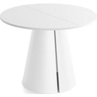 ESSTISCH Lamio runder ausziehbarer, Weiß 100-180/100/76 cm - Weiß, Holzwerkstoff/Metall (100/176/76cm) - WFL GROUP