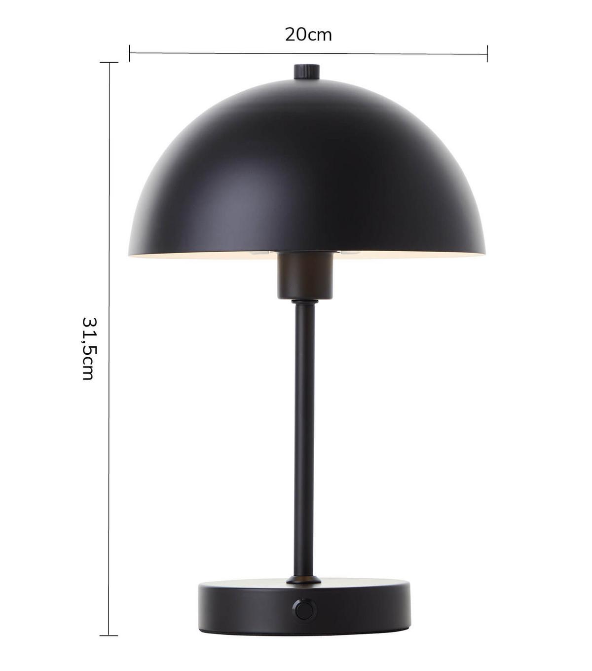 TISCHLAMPE KABELLOS Der Leuchtturm - Schwarz, Metall (20/20/31.5cm) - Mokebo