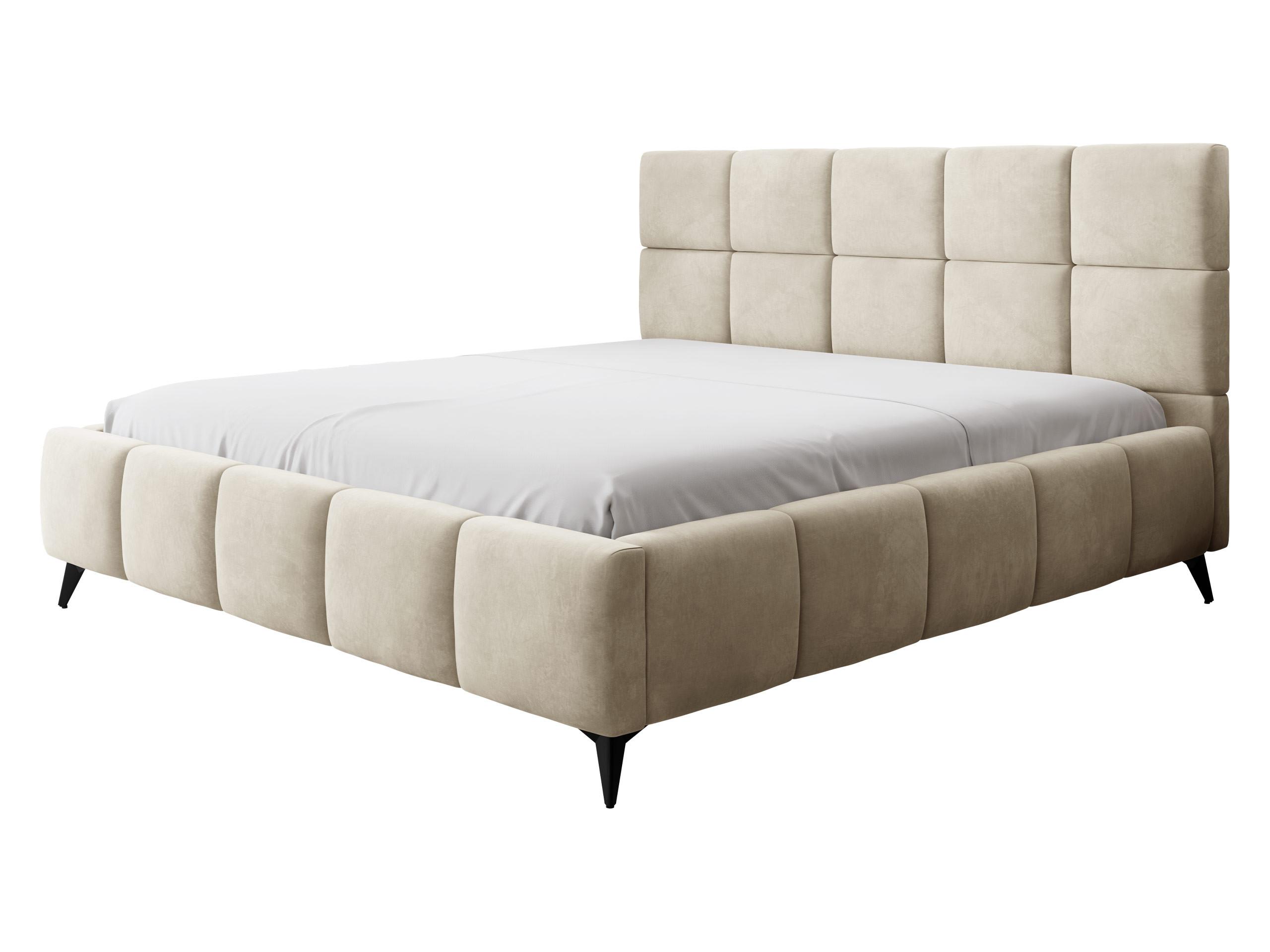 POLSTERBETT Amber - Creme/Schwarz, Holzwerkstoff/Textil (180/200cm) - MIRJAN24