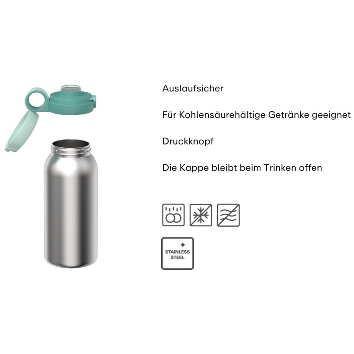 EDELSTAHL-TRINKFLASCHE MIT KLAPPDECKEL Campus Unicorn Glow 600 ml - Lila, Kunststoff/Metall (0.6L) - Mepal