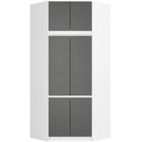 KLEIDERSCHRANK Weiß, Graphit Grau 235/100/50 - Weiß, Holzwerkstoff (100/235/50cm) - RAUMHIRSCH FURNITURE