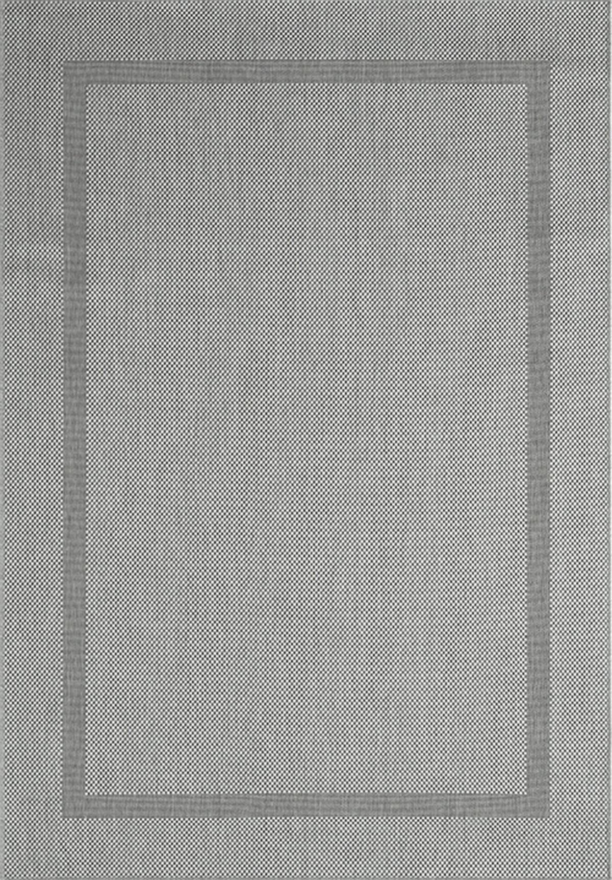FLACHWEBTEPPICH Bordüre BORNO Polypropylen Grau 140 x 200 cm - Grau, Textil (140/200cm) - KADIMA DESIGN
