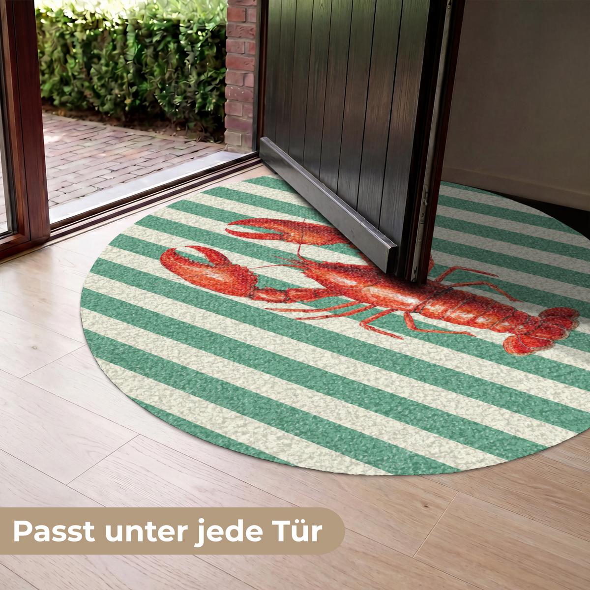 FUSSMATTE Krebs - Streifen - Realistisch - Sommerlich Schmutzmatte 120x120 cm - Multicolor, Kunststoff (120/0.4cm) - MuchoWow