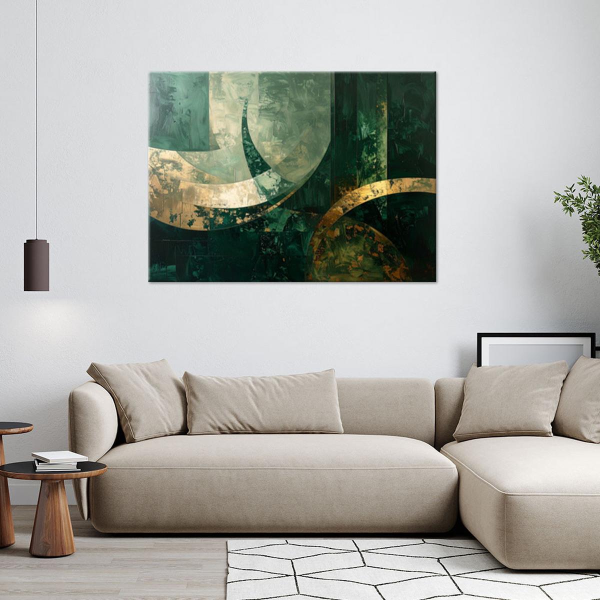 LEINWANDBILD Abstraktion 60x40cm - Grün, Textil (60/40cm) - Feeby