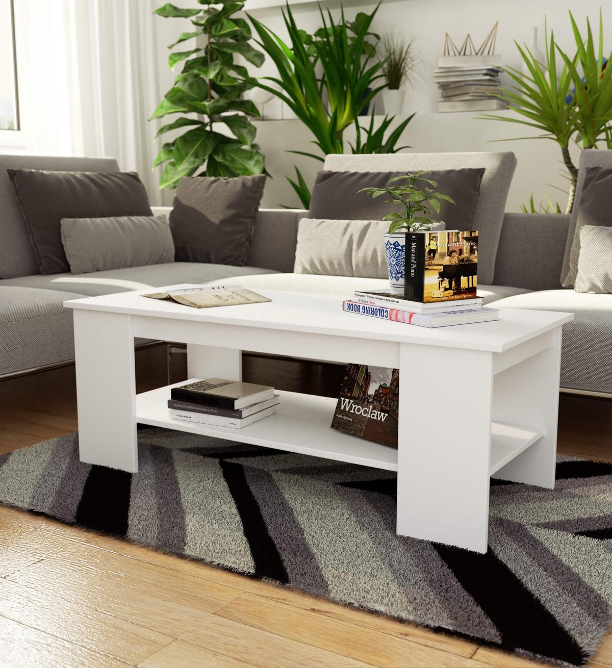 COUCHTISCH Weiß 45/120/50 - Weiß, Textil (50/120/45cm) - RAUMHIRSCH FURNITURE