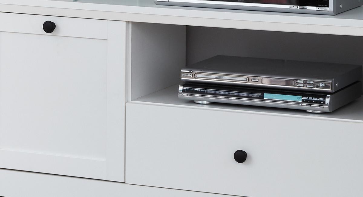 WOHNWAND 3-teilig in weiß Landhaus, Schrankwand 273 x 196 cm - Silberfarben/Weiß, Glas/Holzwerkstoff (273/180/41cm) - Top.Furn