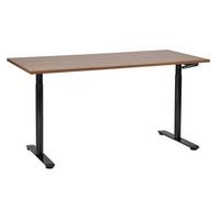 SCHREIBTISCH braunschwarz 160/72 cm manuell höhenverstellbar Destin IV - Dunkelbraun/Schwarz, Holz (160/72/74cm) - Beliani