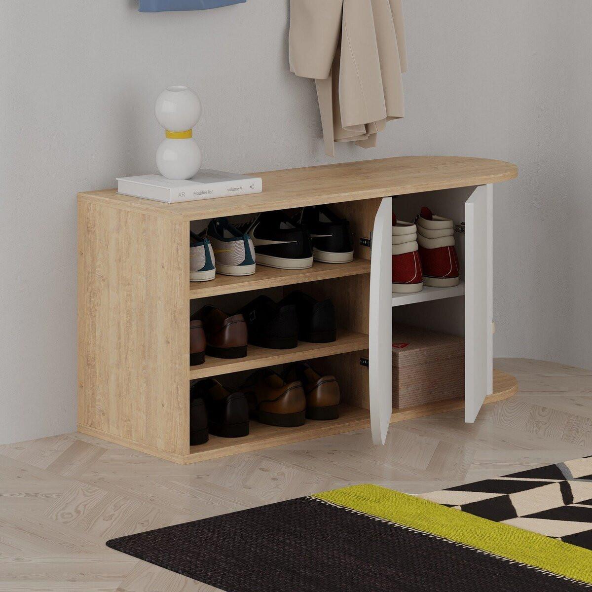 SCHUHAUFBEWAHRUNG 2 Türen B104 cm – NOVA - Weiß, Holzwerkstoff (37/50/104cm) - Calicosy