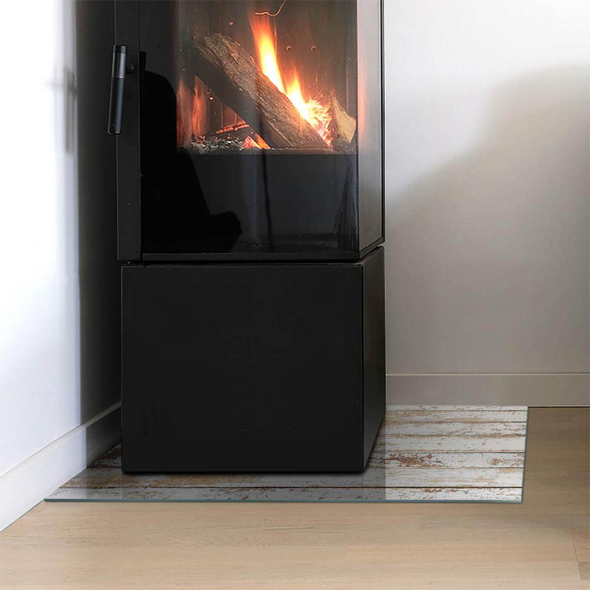 GLASPLATTE für Kamin 60x40 cm - Weiß, Glas (60/40/0.4cm) - TULUP