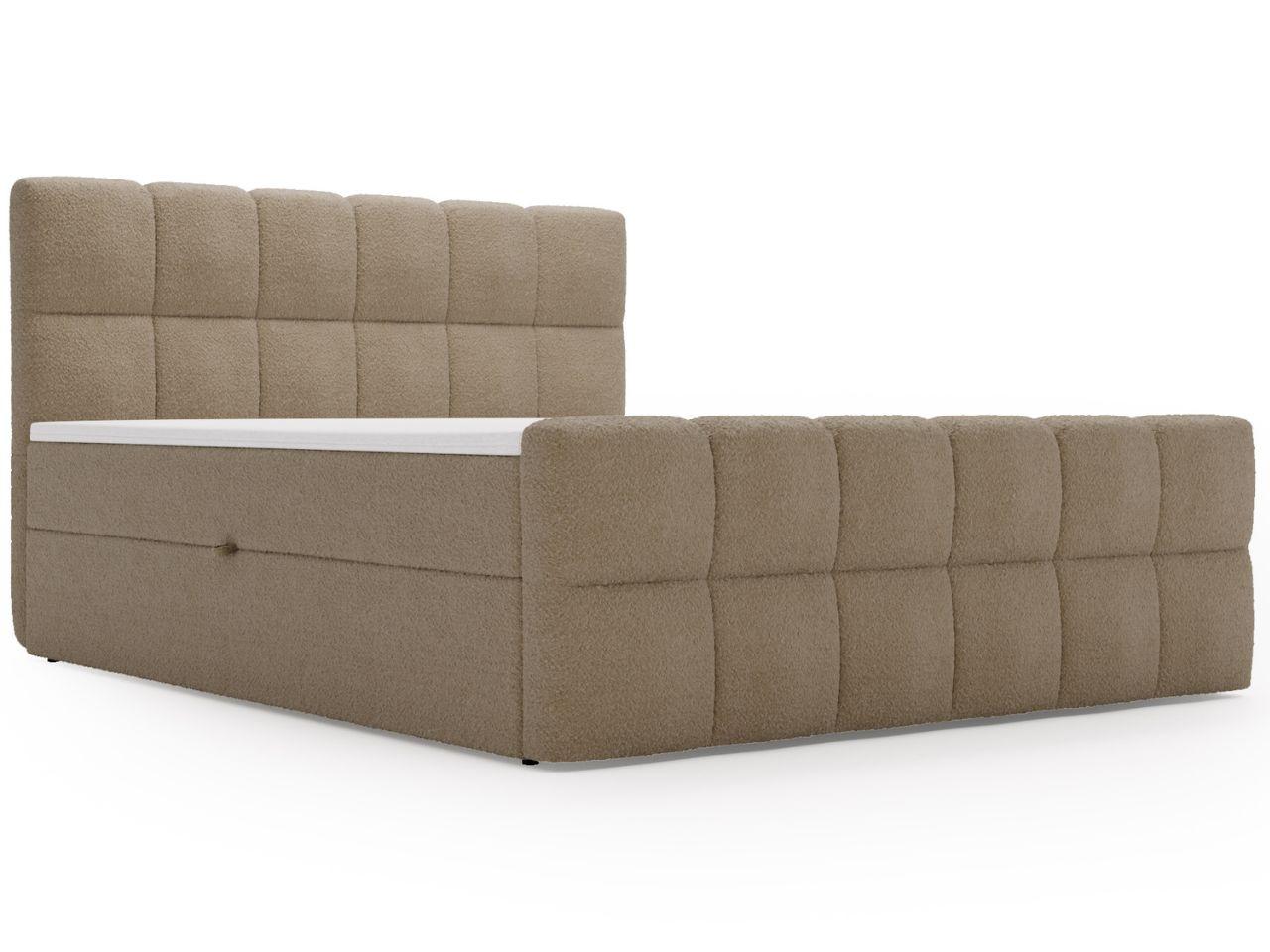 BOXBETT Alicante 180x200 Bouclé-Stoff Braun - Braun, Holz/Textil (180/200cm) - Graingold
