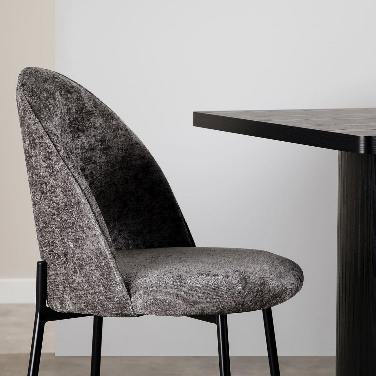 ESSZIMMERSET GUARDA - Schwarz, Holzwerkstoff/Metall (160/75/75cm) - IDIMEX