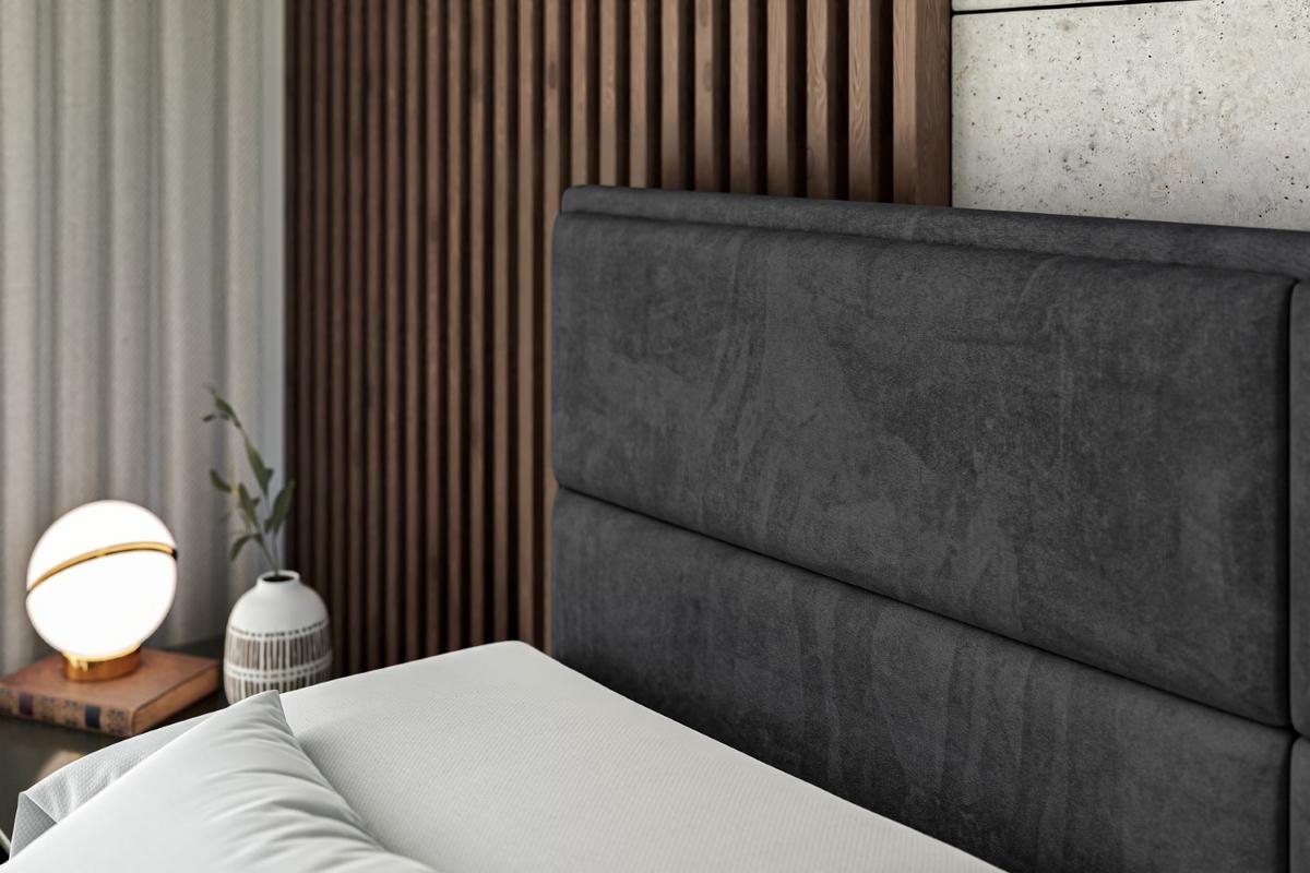 BOXSPRINGBETT AURA KING - 140 x 200 - H3/H4 - Schwarz - Schwarz, Holzwerkstoff (140/200cm) - ALTDECOR