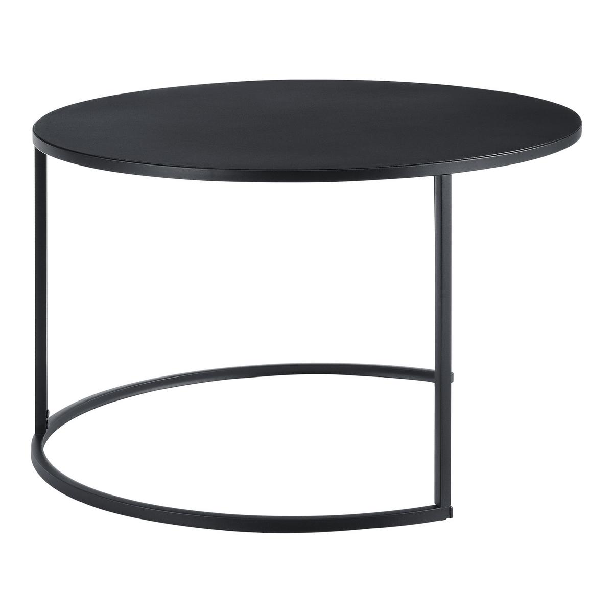 COUCHTISCH SET Korenica SET 2-teilig 74/74/46 - Schwarz, Metall (74/74/46cm) - [en.casa]