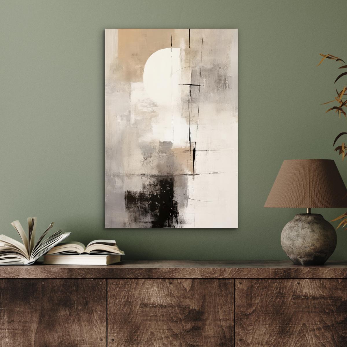 METALLBILD Abstrakt - Kunst - Grau Deko Schlafzimmer 40x60 cm - Hellgrau, Metall (40/60cm) - MuchoWow